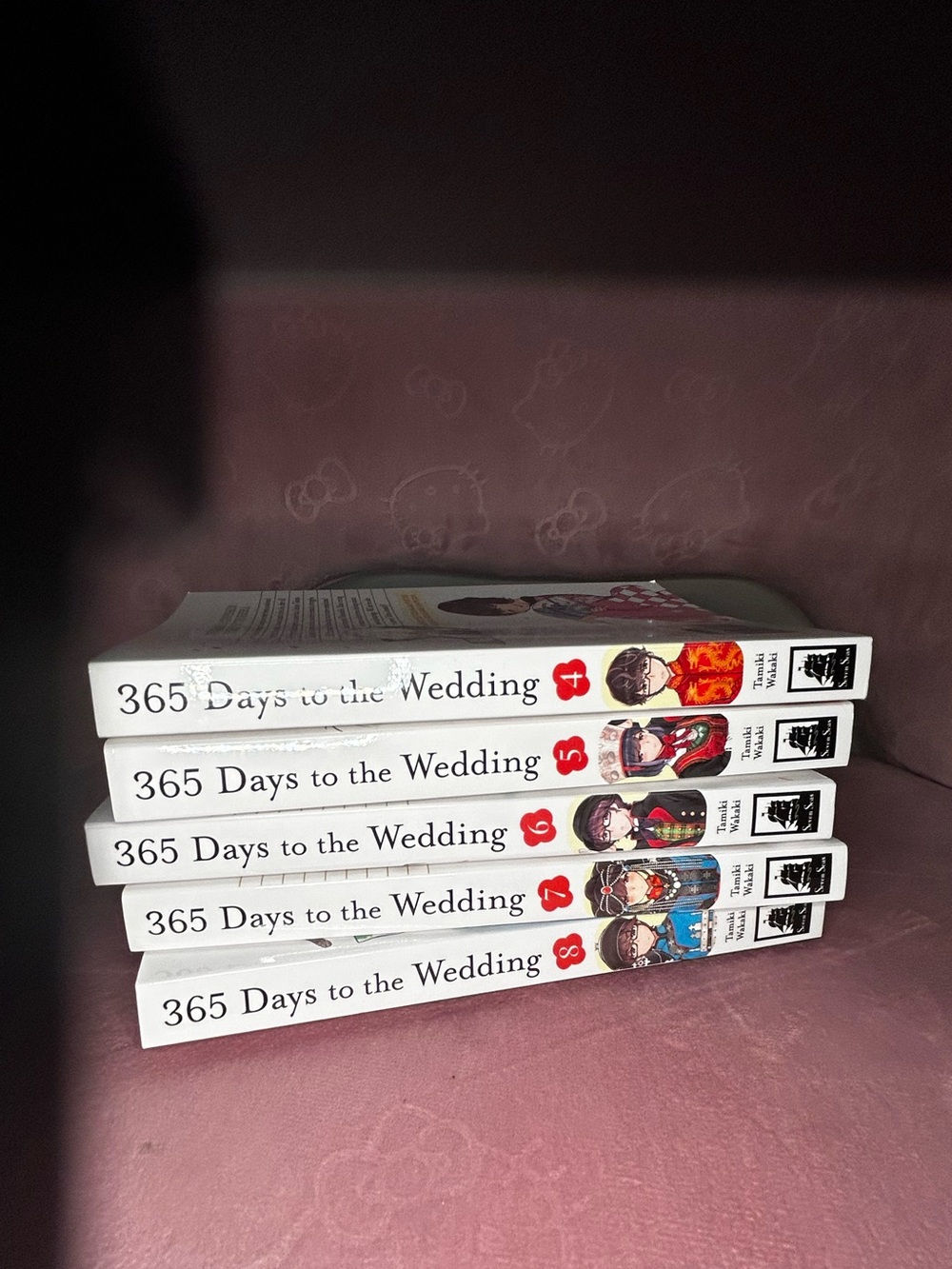365 Days to the Wedding Manga Volumes - White Spines books 4-8